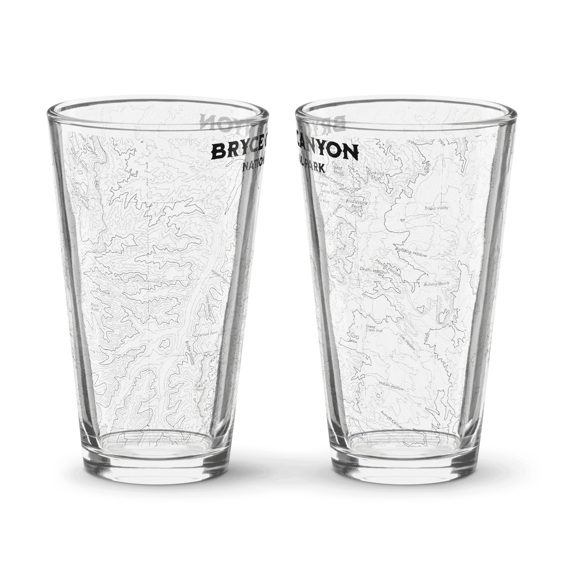 Bryce Canyon National Park Topographic Pint Glass - Parks ApparelDrinkware