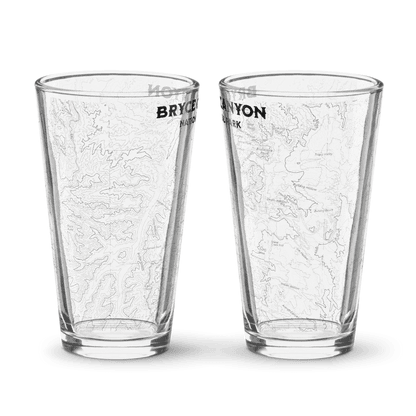 Bryce Canyon National Park Topographic Pint Glass - Parks ApparelDrinkware