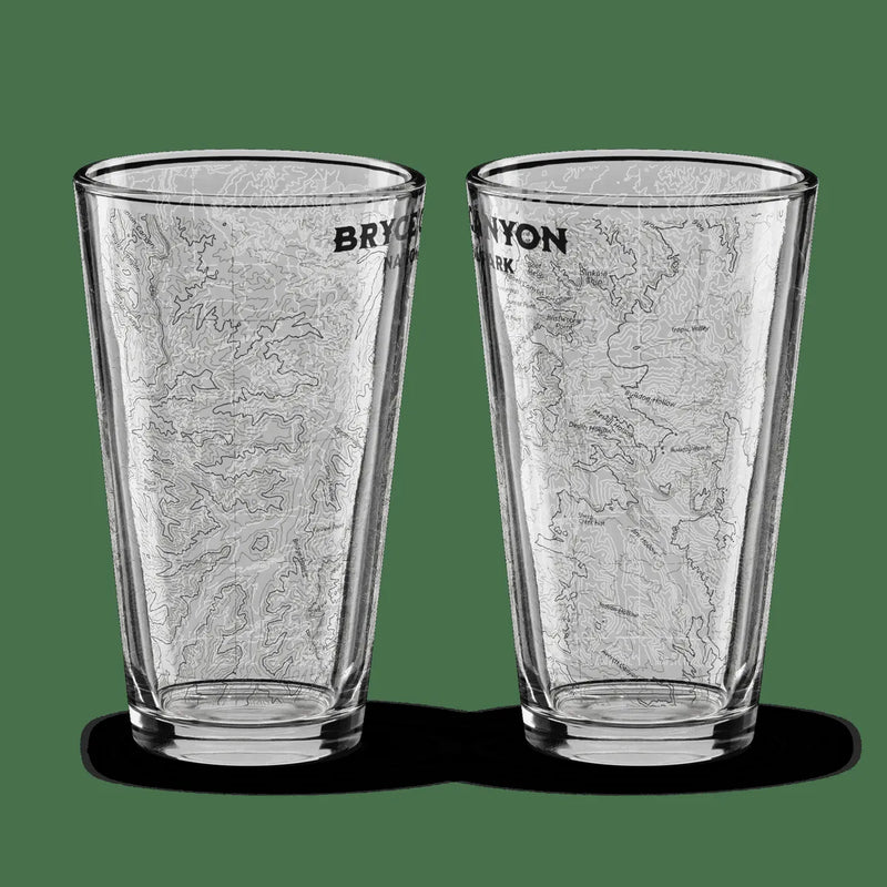 Bryce Canyon National Park Topographic Pint Glass - Parks ApparelDrinkware