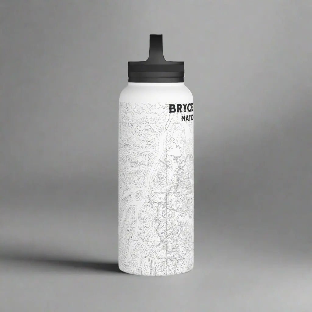 Bryce Canyon National Park Topographic Steel Water Bottle Handle Lid - Parks Apparelwater bottle
