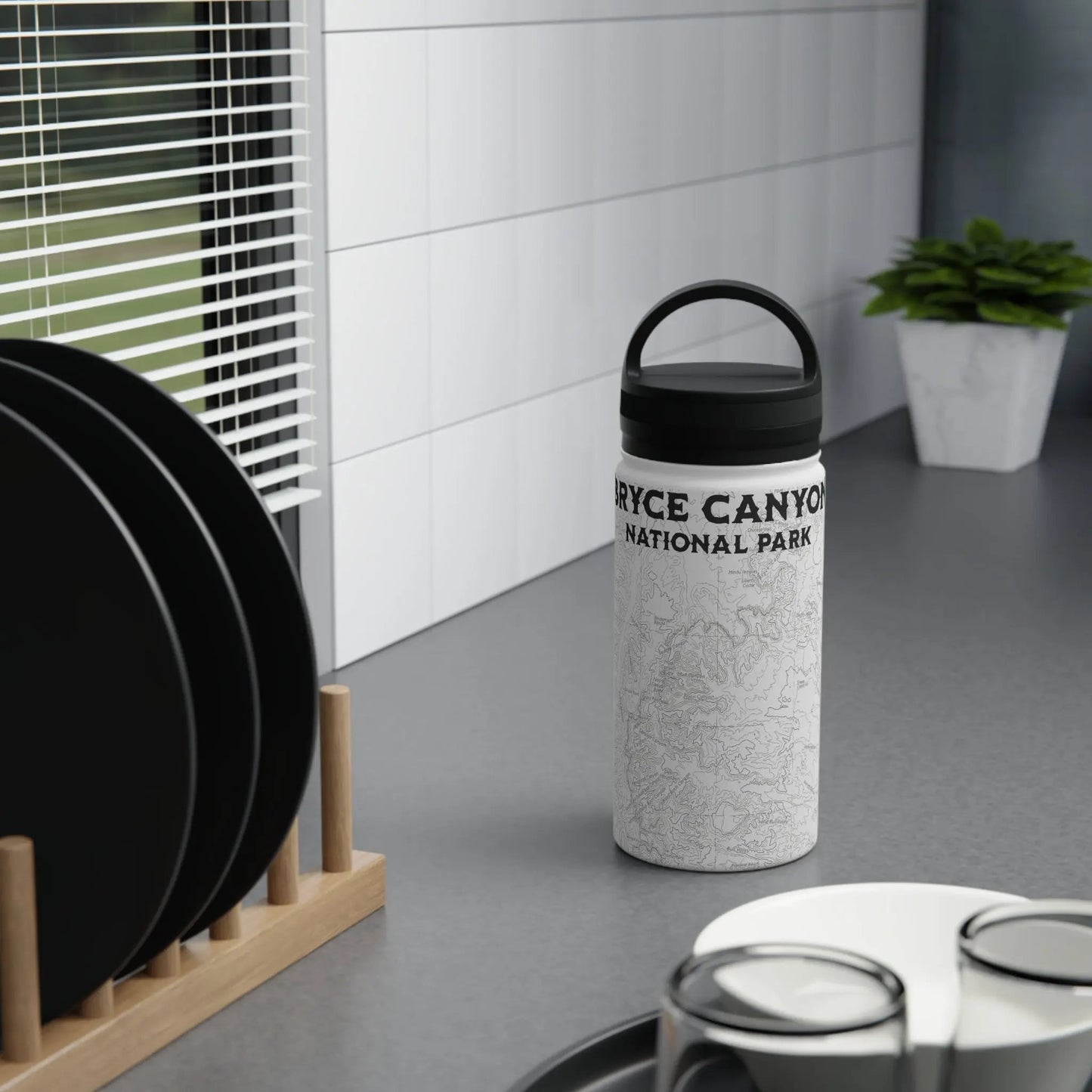 Bryce Canyon National Park Topographic Steel Water Bottle Handle Lid - Parks Apparelwater bottle