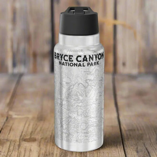 Bryce Canyon National Park Topographic Water Bottle Tumbler 32oz - Parks ApparelMug