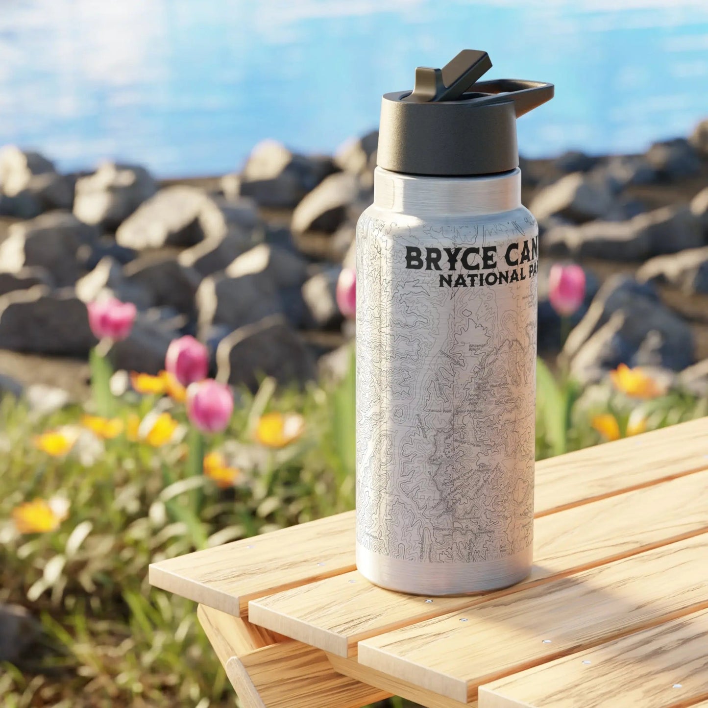 Bryce Canyon National Park Topographic Water Bottle Tumbler 32oz - Parks ApparelMug