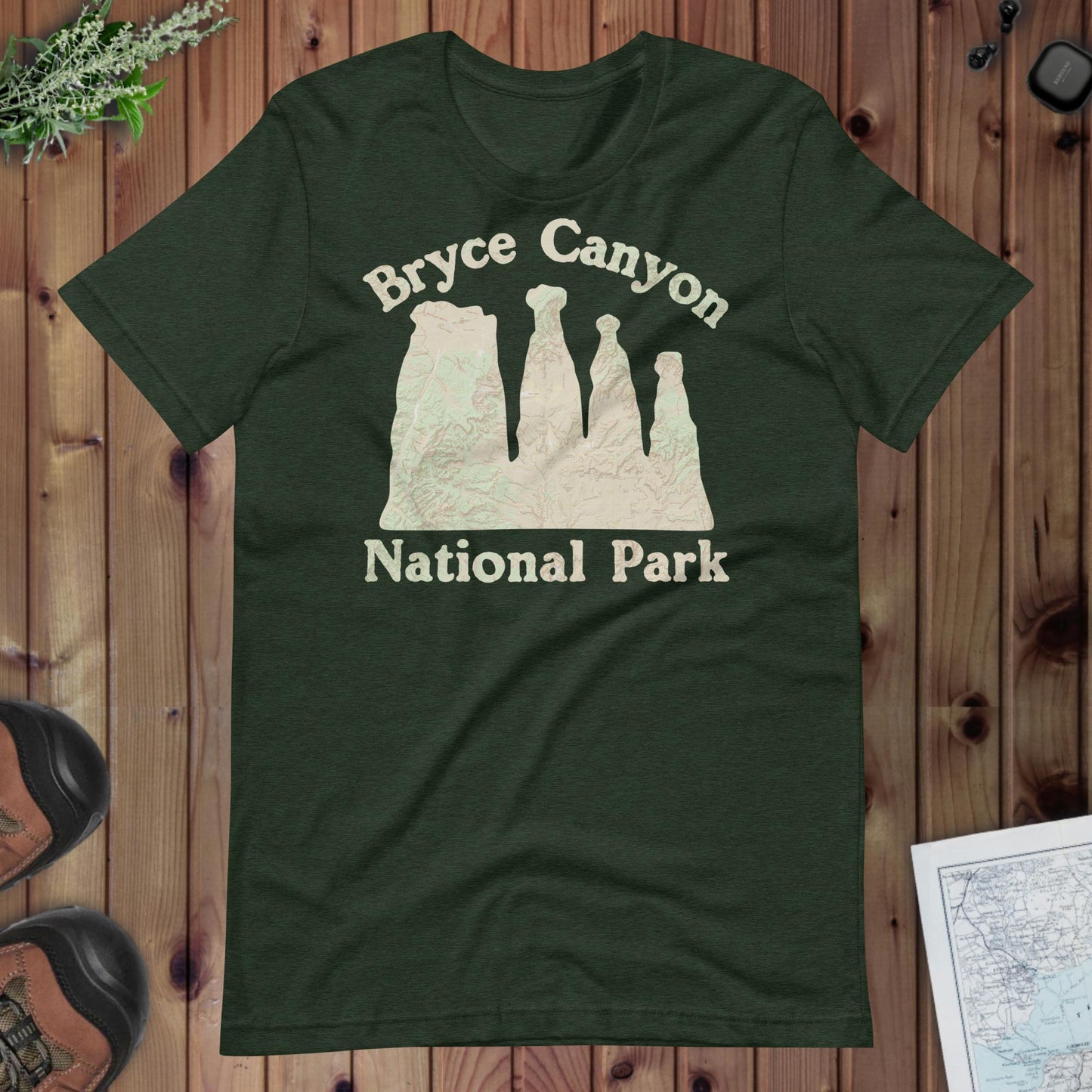 Bryce Canyon National Park topo t-shirt detail or alternate product view