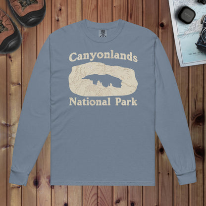 Canyonlands Mesa Arch Heavyweight Long Sleeve Topo Tee - Parks ApparelLong - sleeve
