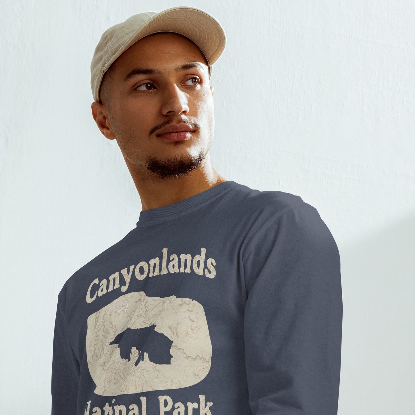 Canyonlands Mesa Arch Heavyweight Long Sleeve Topo Tee - Parks ApparelLong - sleeve