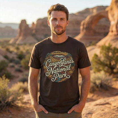 Canyonlands National Park Curved Graphic T-Shirt - Parks ApparelT-Shirt