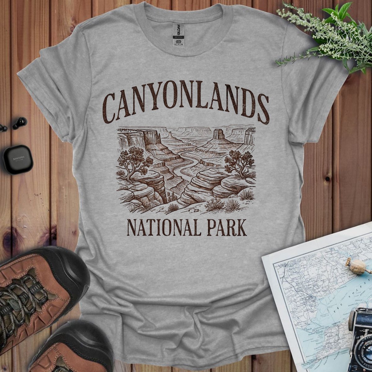 Canyonlands National Park rustic graphic t-shirt alternate apparel color or product angle