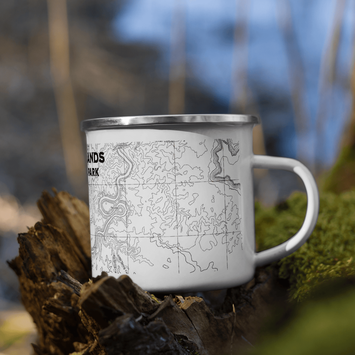 Canyonlands National Park topographic camp mug design detail or product variation