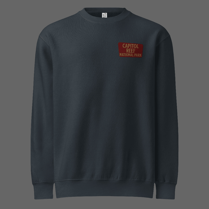 Capitol Reef crewneck sweatshirt shown in lifestyle or modeled setting