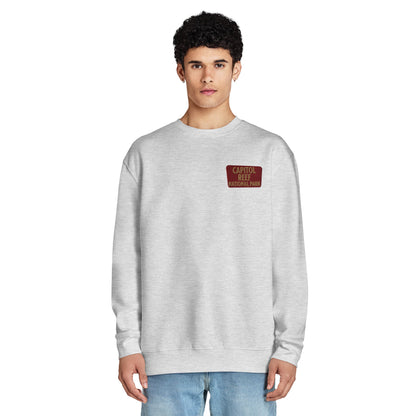Capitol Reef crewneck sweatshirt shown in lifestyle or modeled setting