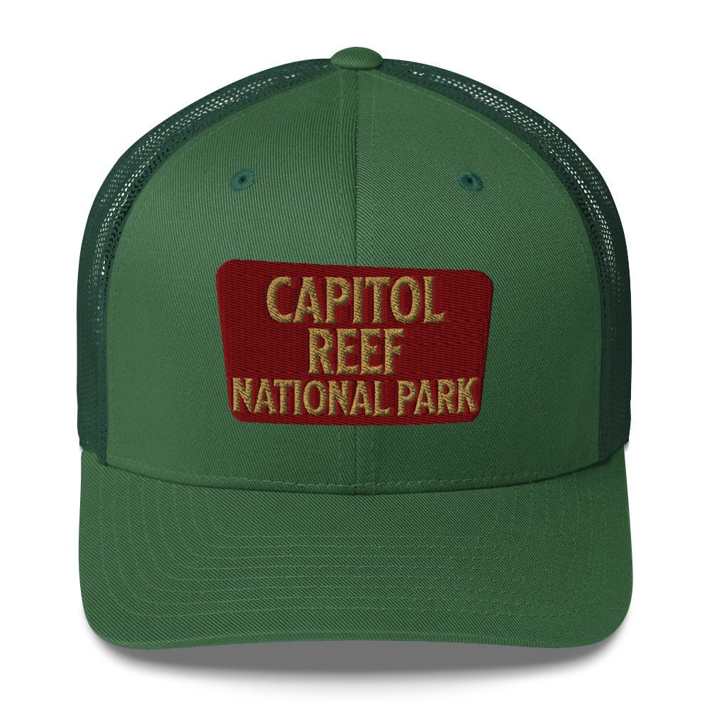 Capitol Reef National Park Sign Embroidered Trucker Hat - Parks Apparelhat