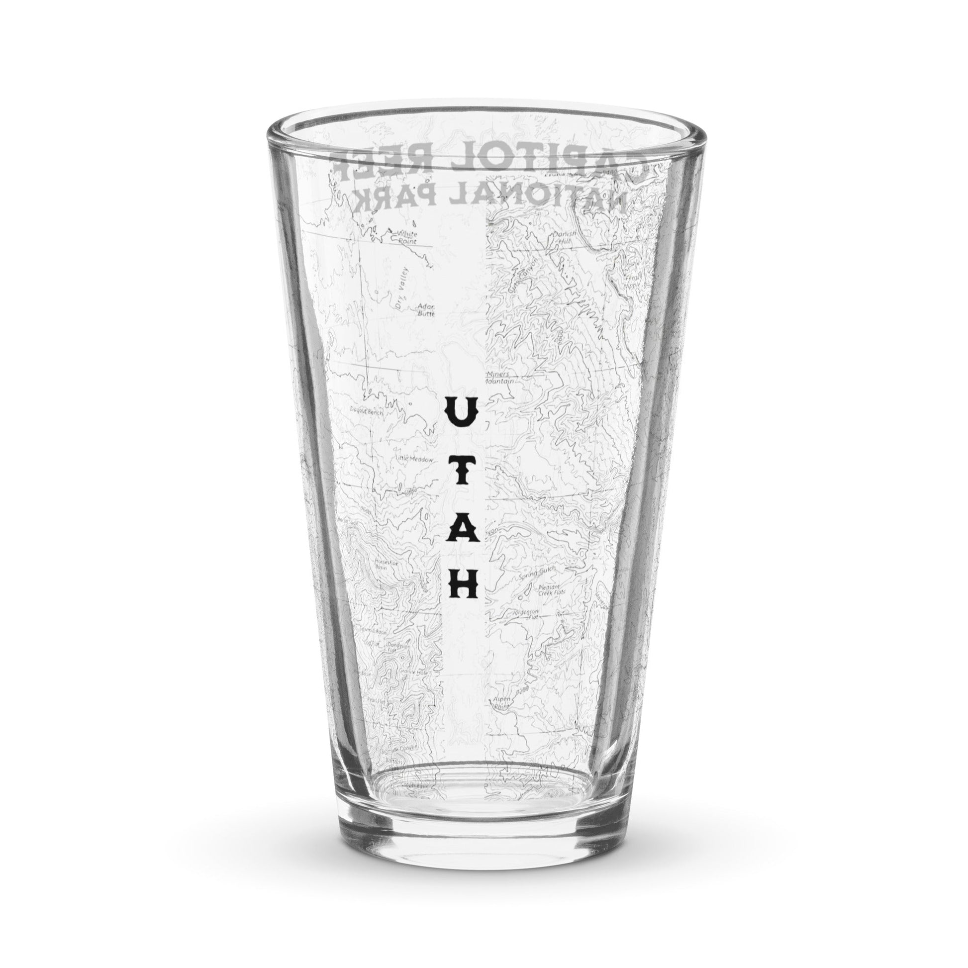Capitol Reef National Park Topographic Pint Glass - Parks Apparelpint glass