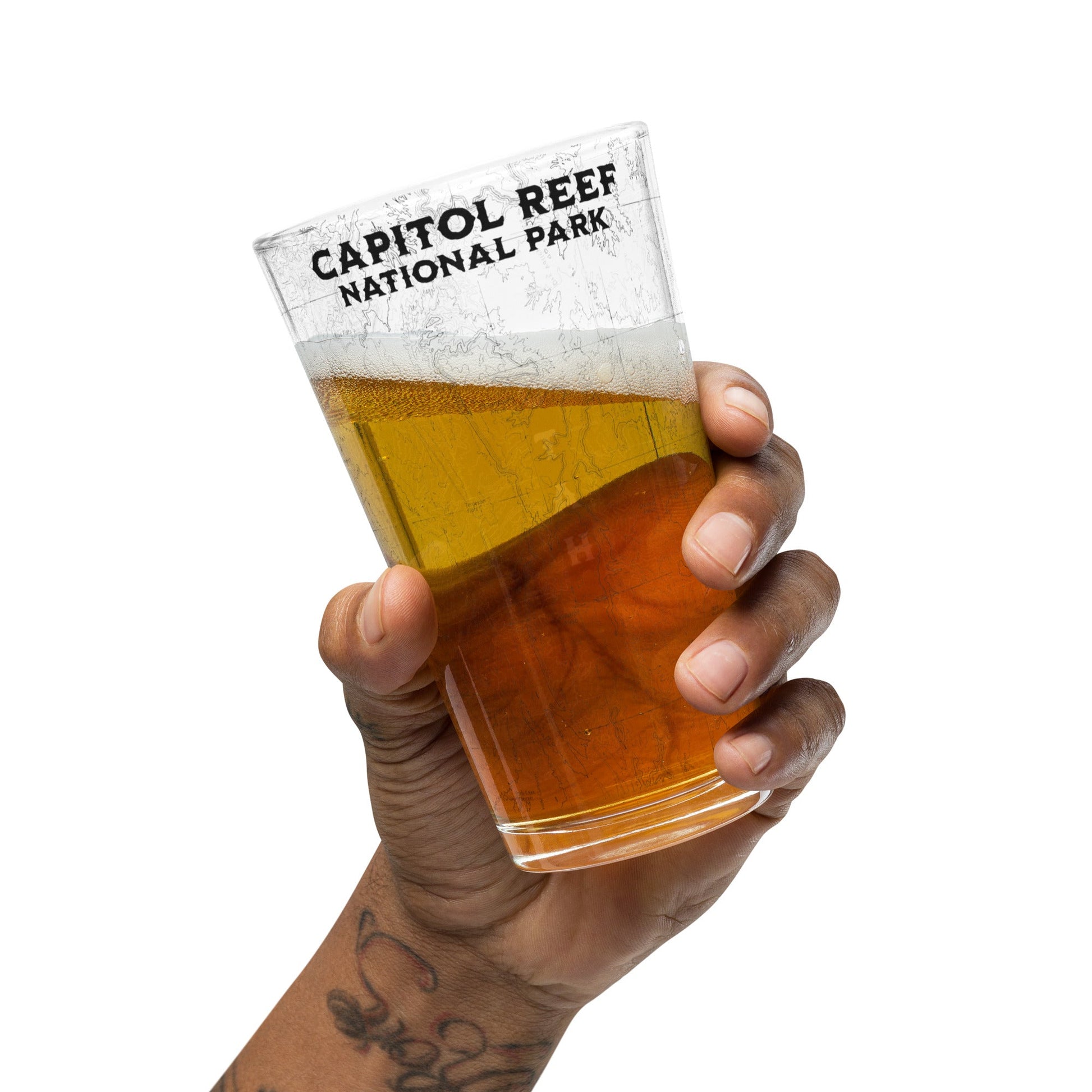 Capitol Reef National Park Topographic Pint Glass - Parks Apparelpint glass