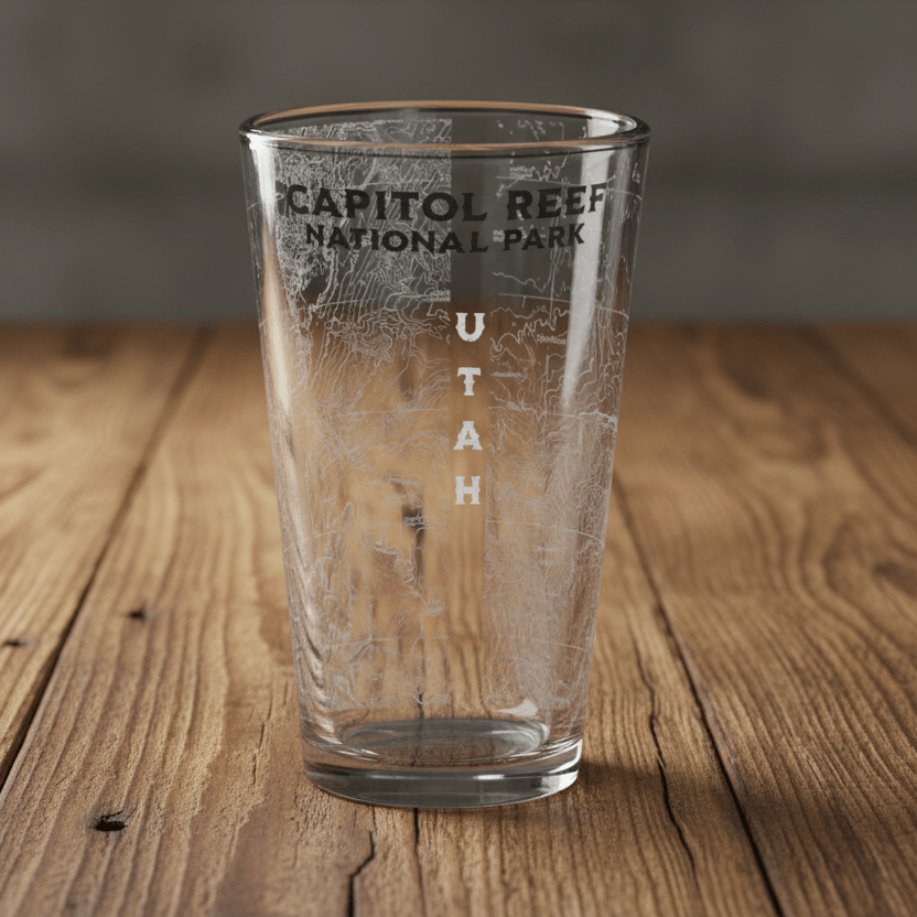 Capitol Reef National Park Topographic Pint Glass - Parks Apparelpint glass