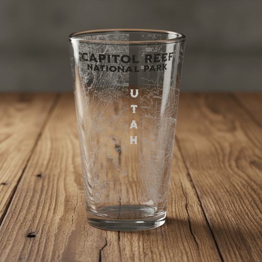 Capitol Reef National Park Topographic Pint Glass - Parks Apparelpint glass