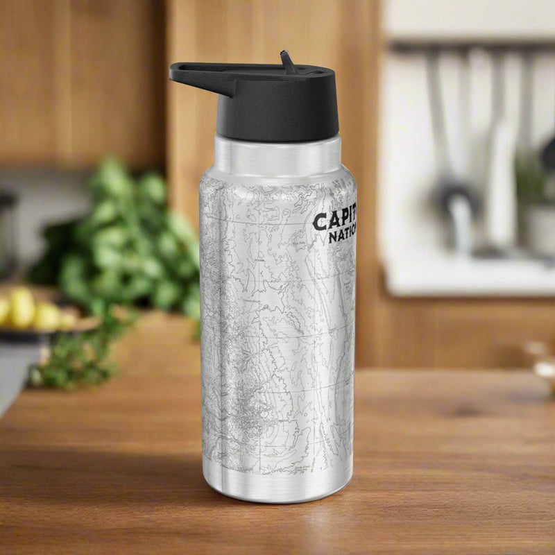Capitol Reef Topographic Water Bottle Tumbler - Parks ApparelMug