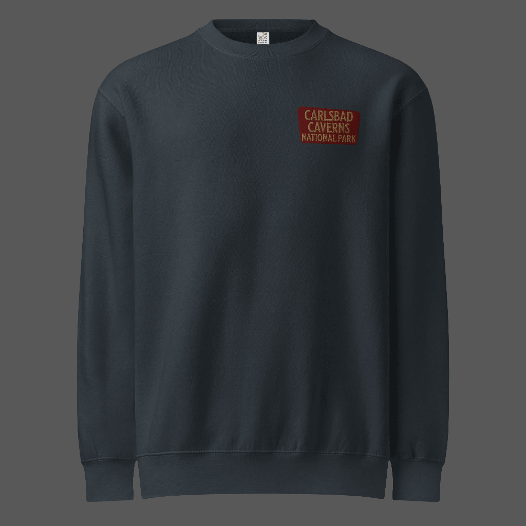 Carlsbad Caverns crewneck sweatshirt shown in lifestyle or modeled setting