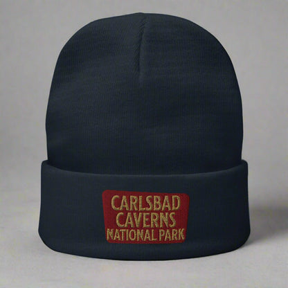 Carlsbad Caverns embroidered beanie shown in lifestyle or modeled setting