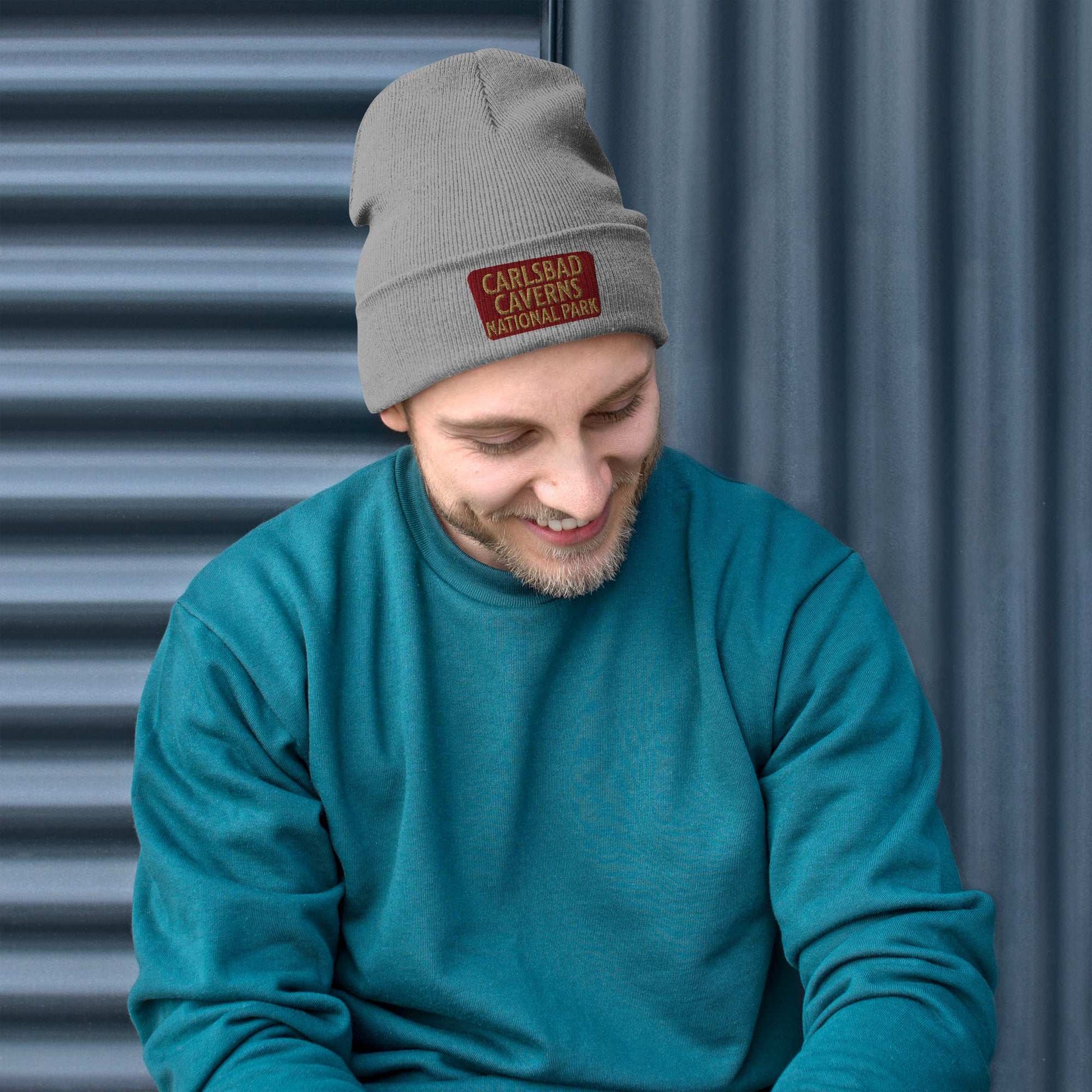 Carlsbad Caverns embroidered beanie alternate product angle