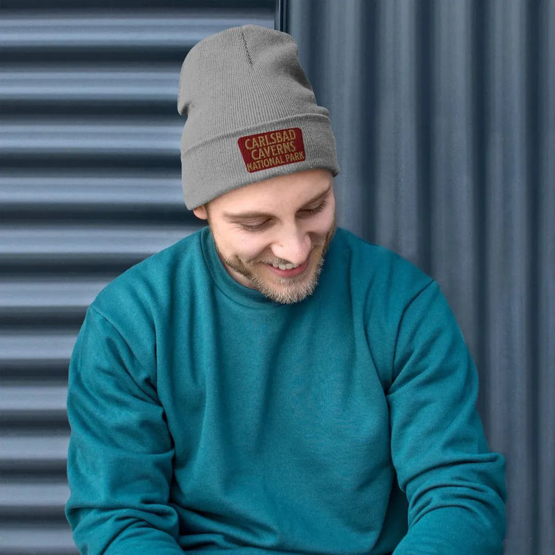 Carlsbad Caverns embroidered beanie alternate product angle