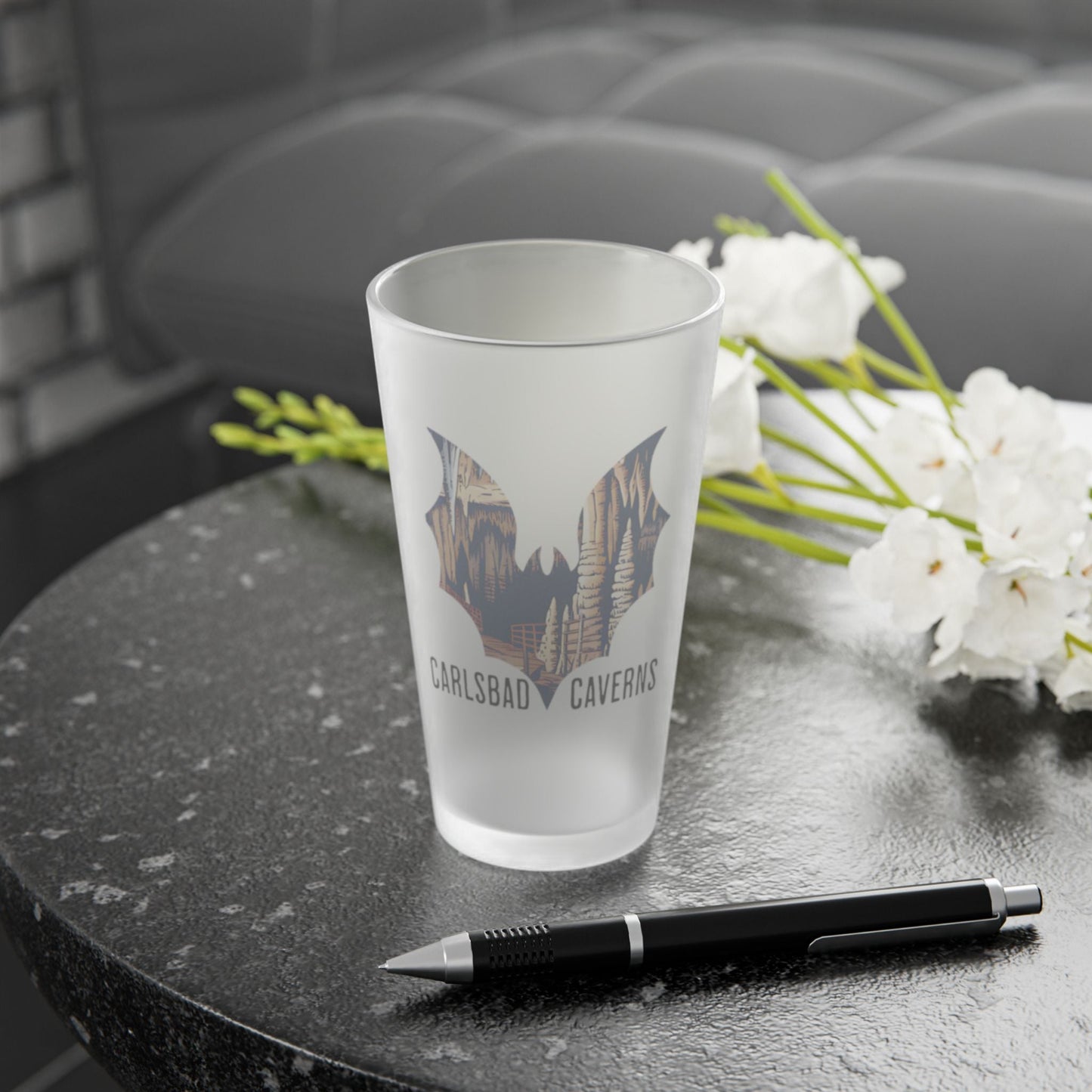 Carlsbad Caverns National Park Bat Frosted Mug - Parks Apparelpint glass