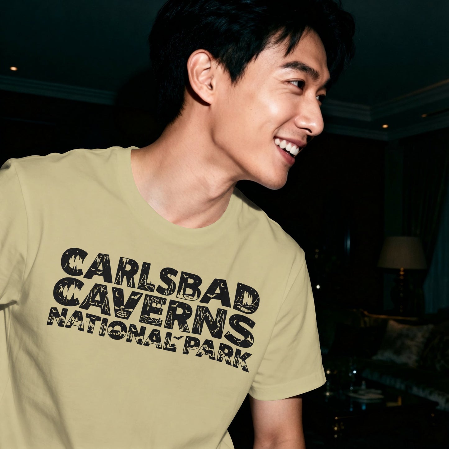Carlsbad Caverns National Park graphic typography t-shirt alternate apparel color or product angle