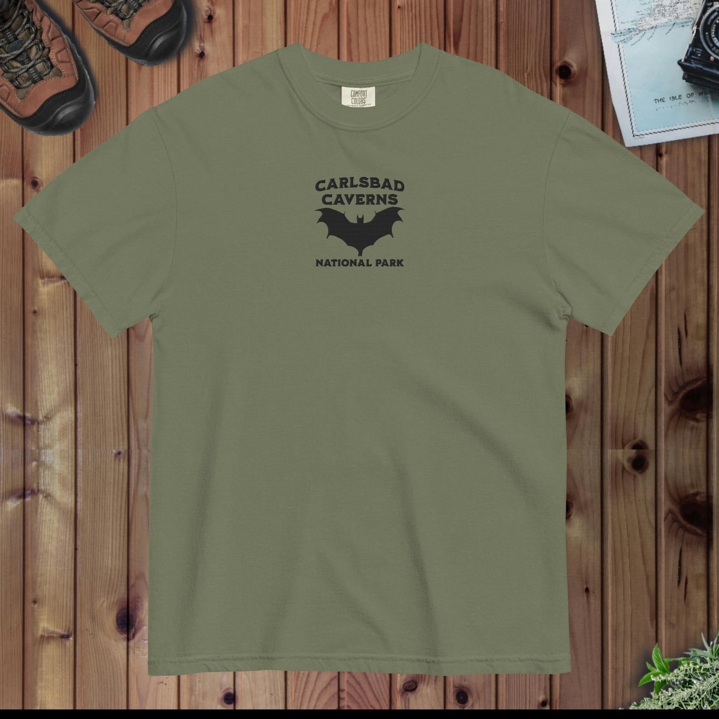 Carlsbad Caverns National Park premium embroidered t-shirt alternate apparel color or product angle