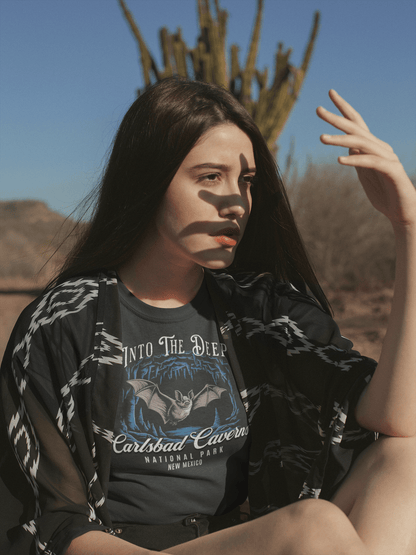 Carlsbad Caverns National Park graphic t-shirt shown in lifestyle or modeled setting