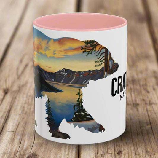 Crater Lake National Park bear accent mug shown as primary product image
