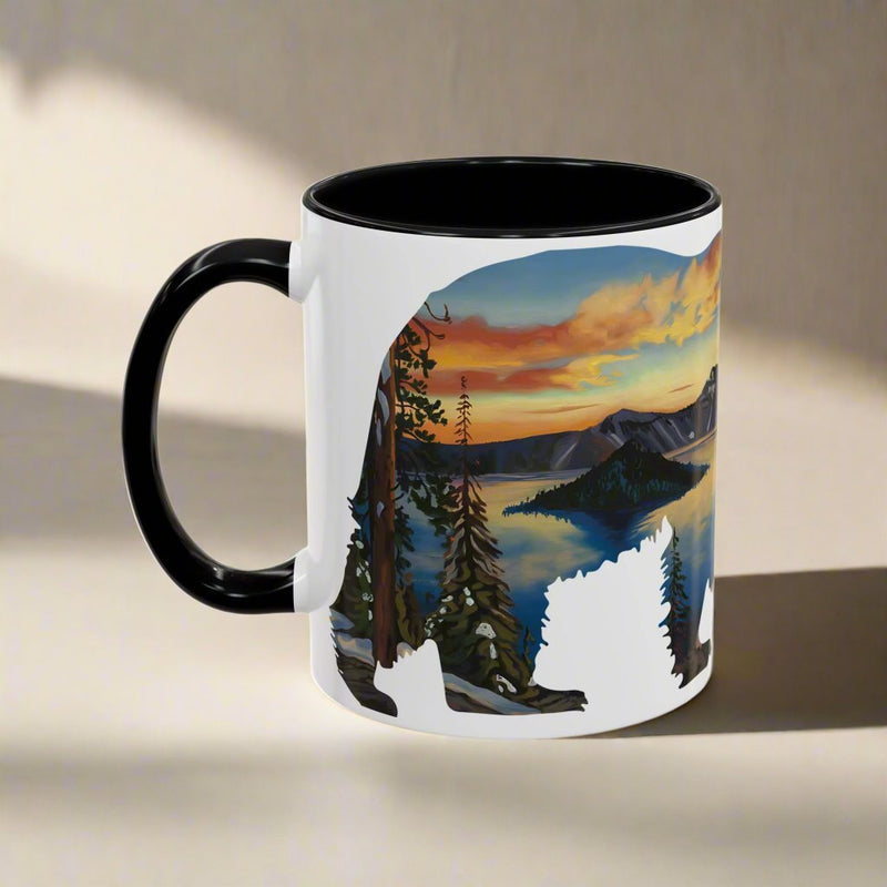 Crater Lake National Park bear accent mug showing design detail or product variation