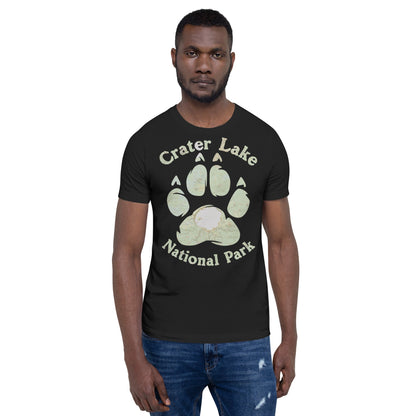 Crater Lake Bear Paw national park topo t-shirt detail or alternate product view