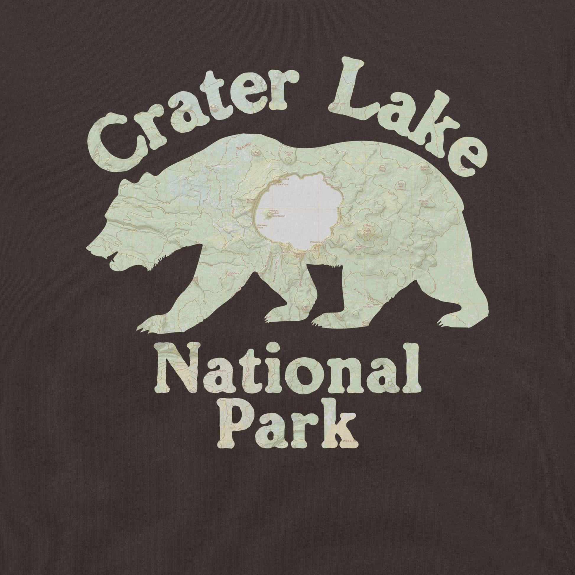 Crater Lake Bear national park topo t-shirt alternate apparel color or product angle