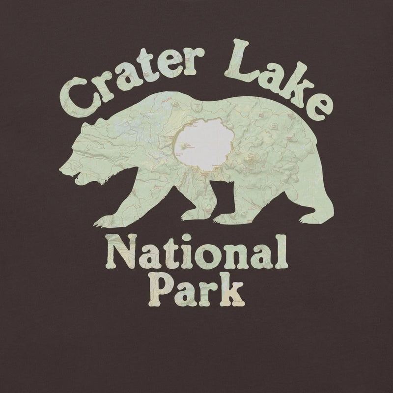 Crater Lake Bear national park topo t-shirt alternate apparel color or product angle