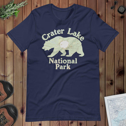 Crater Lake Bear national park topo t-shirt alternate apparel color or product angle