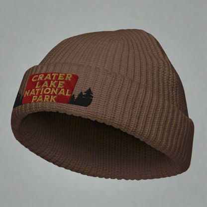 Crater Lake Embroidered National Park Sign Beanie Wharf Style - Parks Apparel