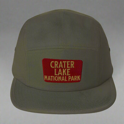 Crater Lake National Park 5-panel hat shown in lifestyle or modeled setting