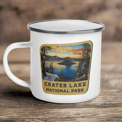 Crater Lake National Park durable enamel camp mug shown as primary product image