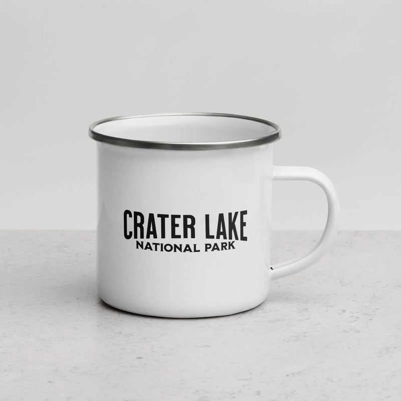 Crater Lake National Park durable enamel camp mug showing design detail or product variation