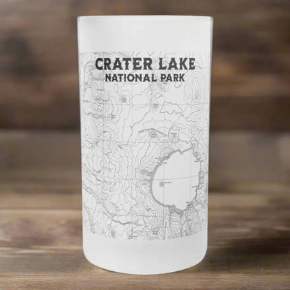 Crater Lake National Park Frosted Topographic Pint Mug - Parks ApparelPint Mug