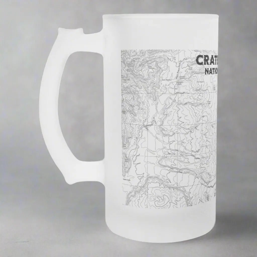 Crater Lake National Park Frosted Topographic Pint Mug - Parks ApparelPint Mug