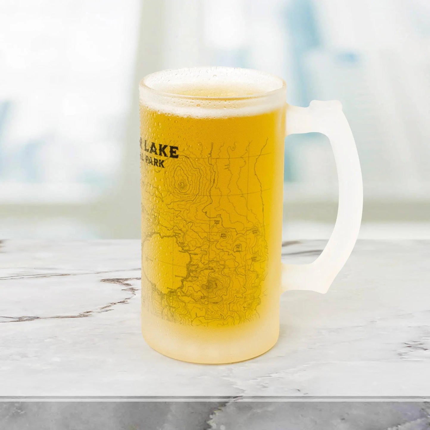 Crater Lake National Park Frosted Topographic Pint Mug - Parks ApparelPint Mug