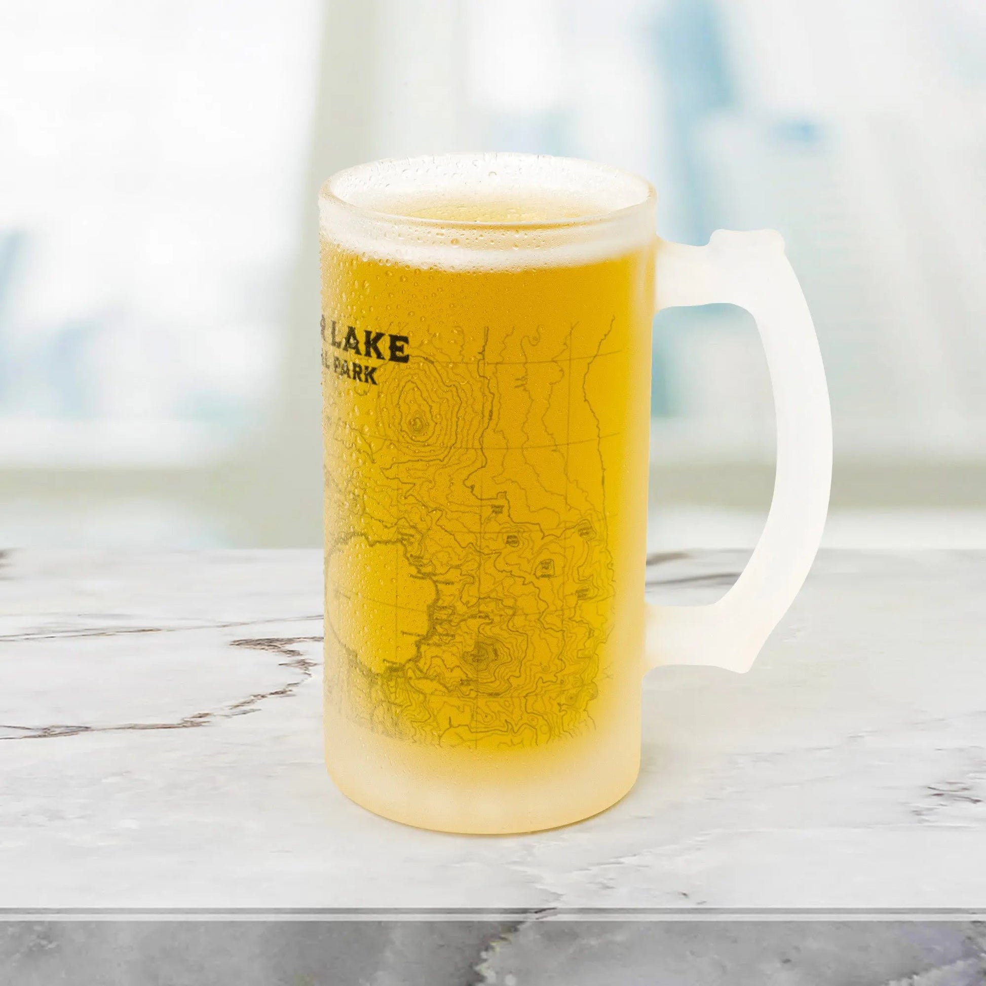 Crater Lake National Park Frosted Topographic Pint Mug - Parks ApparelPint Mug