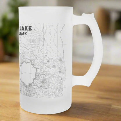 Crater Lake National Park Frosted Topographic Pint Mug - Parks ApparelPint Mug