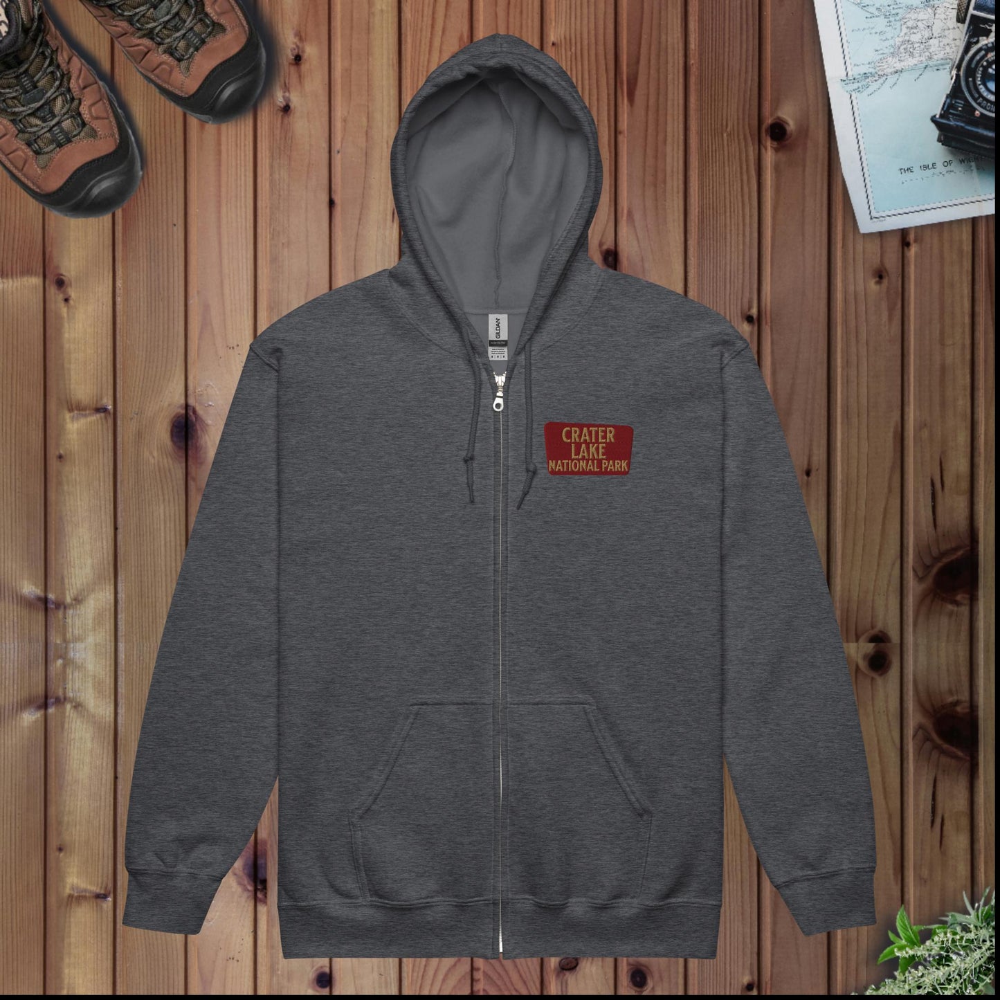 Crater Lake National Park full zip hoodie alternate apparel color or product angle