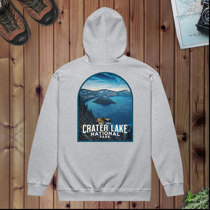 Crater Lake National Park full zip hoodie alternate apparel color or product angle