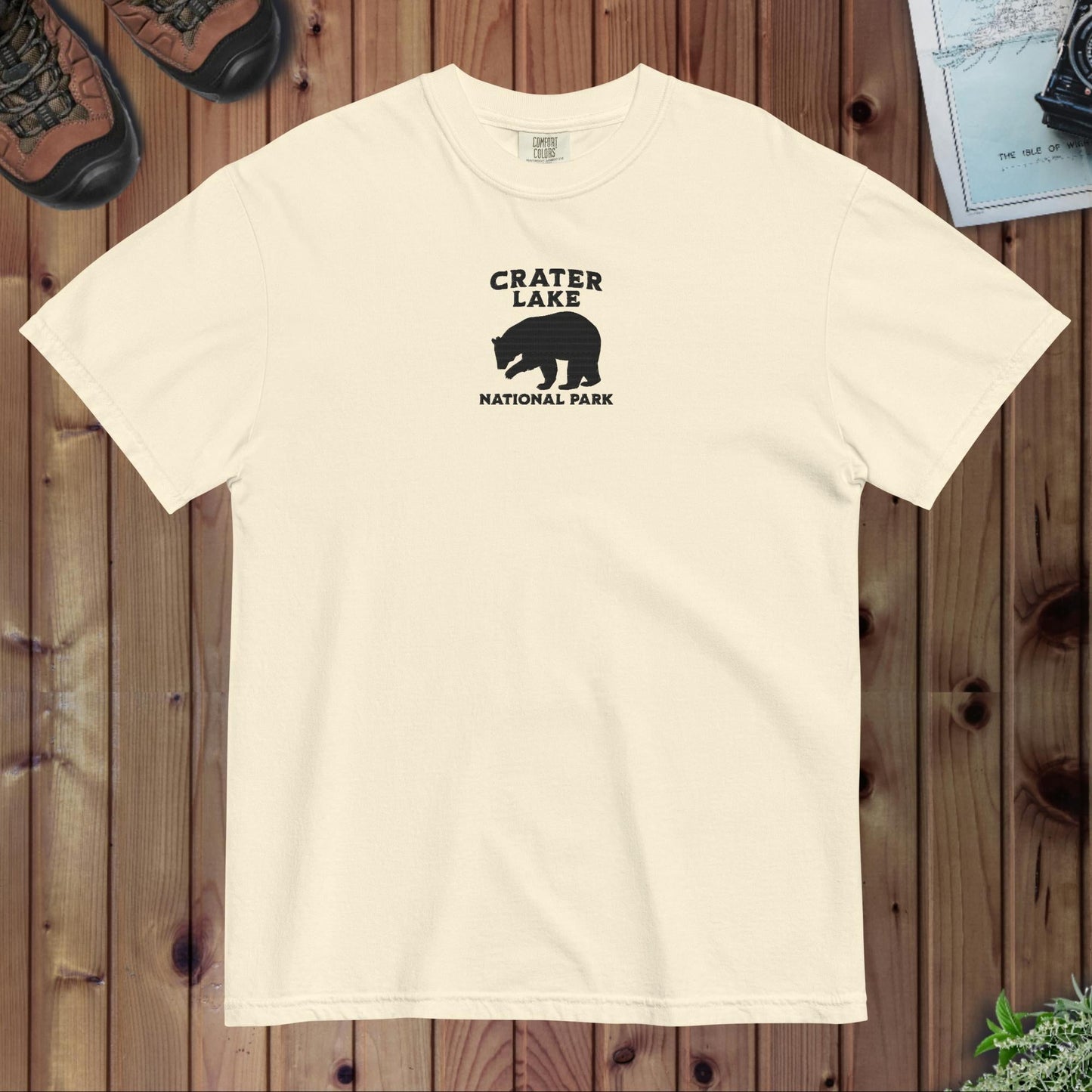 Crater Lake National Park premium embroidered t-shirt alternate apparel color or product angle