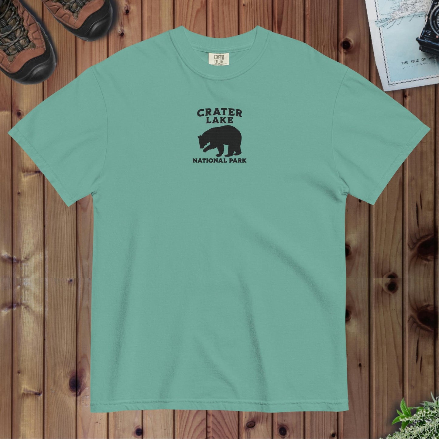 Crater Lake National Park premium embroidered t-shirt detail or alternate product view
