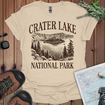 Crater Lake National Park rustic graphic t-shirt primary product view