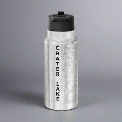 Crater Lake National Park Topographic Insulated Water Bottle Tumbler 32oz - Parks Apparelwater bottle